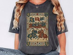 Castlecore Medieval Art Tee Tapestry Style Shirt Knightcore Jousting Graphic Vintage Armor Top Middle Ages Aesthetic Gift - Etsy