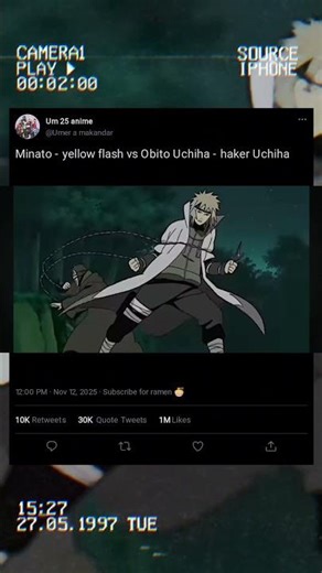 Minato - yellow flash vs Obito Uchiha - haker Uchiha
