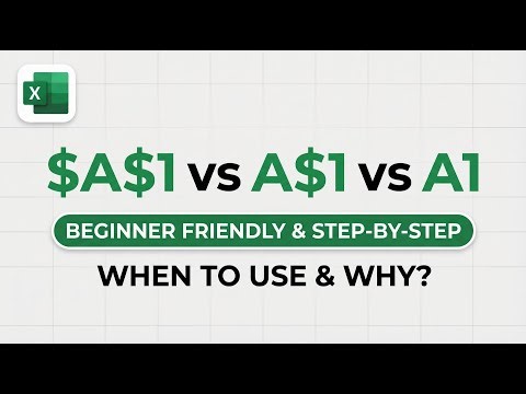 Excel Dollar Signs Decoded: $A$1 vs A$1 vs A1 (Step-by-Step)