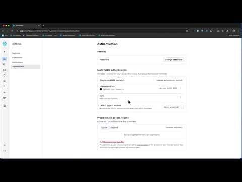 How to Enable Passkey MFA in Snowflake Snowsight | Step-by-Step Tutoria
