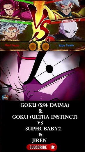 Goku (SS4 Daima) & Goku (Ultra Instinct) vs Super Baby 2 & Jiren -Dragon Ball Fighter Z (4k 60FPS)