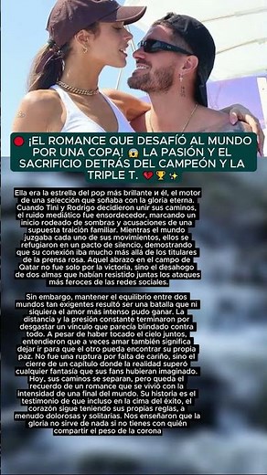 🔴 ¿Amor prohibido o destino cruel? 😭 La verdad sobre la ruptura de Tini Stoessel y Rodrigo De Paul.