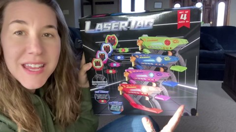 Laser Tag Guns Set of 4 - Rechargeable Infrared Technology Laser Tag for Kids, 360° Sensors+LCDs+Adjustable Life Value, Fun Family Game Toy Guns Teen Gifts for Ages 8+