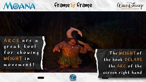 12K views · 149 reactions | Studio: Walt Disney Animation Studio Source: Moana 2 Arcs aren't just used for visual appeal! In this shot, the animator uses arcs to communicate weight in Maui's motion by delaying the hook-holding hand's arc a few frames. Check it out: #agorastudio #framebyframe #animchallenge #animation #breakdown #3danimation #moana #moana2 #maui #haka #animationanalysis FramebyFrame is an initiative of Agora.Community | Frame by Frame Animation | Facebook