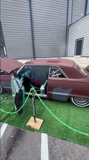 Cheech and Chong still smoking in a ‘64 Impala #foryou #lowrider #texas #carshow #fyp