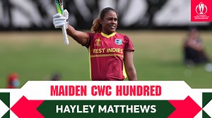 16 fours 👏 1 six 🔥 A maiden World Cup century 💯 The highlights of Hayley Matthews’ 119 👇 | ICC - International Cricket Council