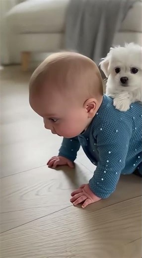 Baby Calls \"Mom\" While Giving Puppy a Ride! 🥺🐶