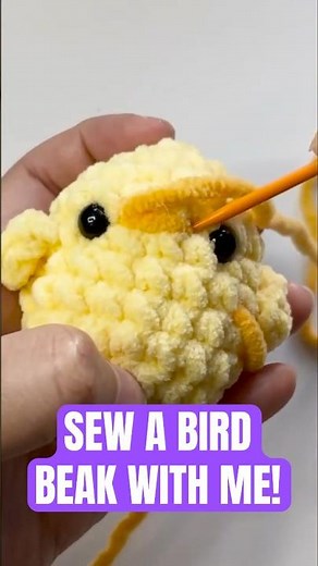 How to sew a Bird Beak (Crochet) #beginnercrochet