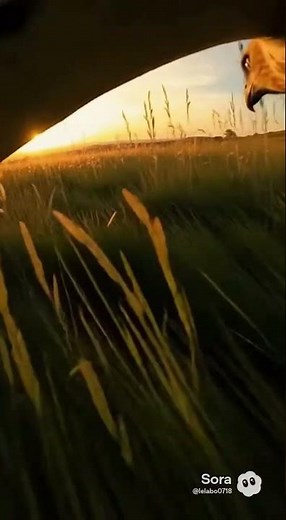 Hawk Sweeps Low Over Grassland | Field Mouse Escape Moment