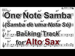 One Note Samba - Backing Track with Sheet Music for Alto Sax