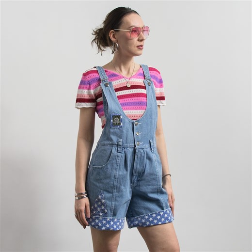 80s Vintage Denim Shortalls Fever Blue Jean Overalls - Etsy Australia