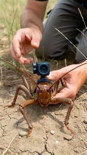 A mole cricket’s underground world, captured from its own back.
