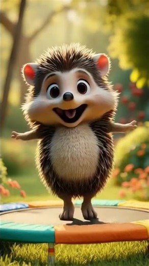 Hedgehog Jumps on a Trampoline and Splashes! 🦔💦 Funny Kids Cartoon #shorts