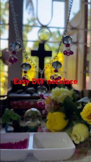 DIY simple🌸yet elegant🦋necklace making✨#trending #diy #jewelrymaking #handmade #shorts #shortvideo