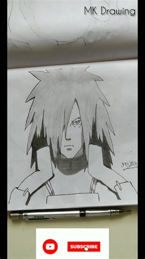 Madara Uchiha drawing easy and simple #sketchart #shorts
