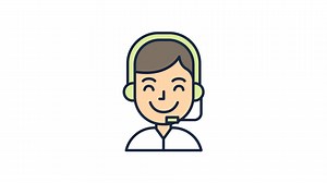 Download Customer support Icon in Colored Outline Style, easy to use with Transparent Background for free