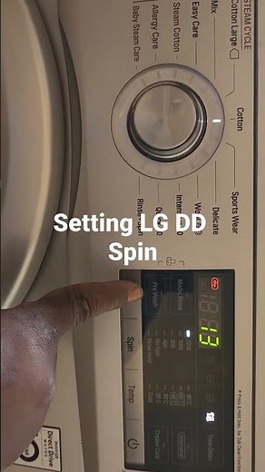 Setting LG direct drive washer to only spin #shorts