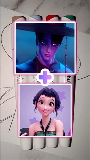 Glow up K-pop Demon Hunters Zoey & Jinu #glowup #drawing #coloring #shortsviral