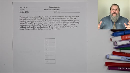 Calc 2, Exam 3 walkthrough (Spring 2024)