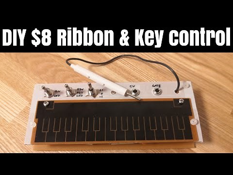 [ $8 ] DIY modular synth Ribbon controller & keyboard , CV/Gate desktop controller with arduino nano