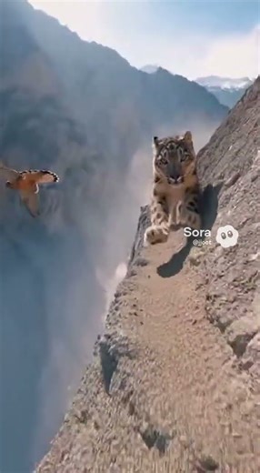 Kestrel Zigzag Race vs Snow Leopard｜ユキヒョウがチョウゲンボウを高速追走！