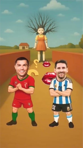 Who does the doll kiss? Messi vs The kiss decides!? Ronaldo #arteta #kiddwaya #balondeoro #naijapals