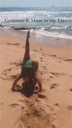 🌊 Custom Green Leotard Beachside Gymnastics #beach #ocean #leotards