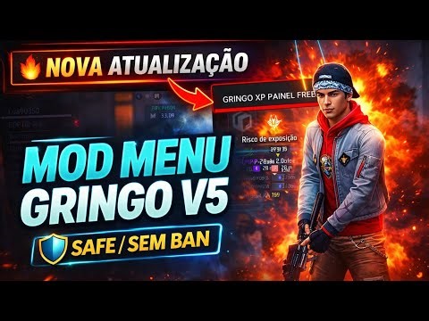 NOVO HACK MOD MENU FREE FIRE GRÁTIS, GRINGO XP V5 XIT ATUALIZAÇÃO ANTI BLACKLIST MOD APK 🇧🇷