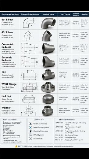 Master the basics of piping systems with this complete guide to essential pipe fittings 🔧 #fittings