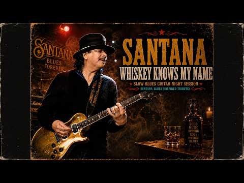 Santana 🔥 Whiskey Knows My Name Slow Blues Guitar Night Session Santana Blues (Inspired Tribute)