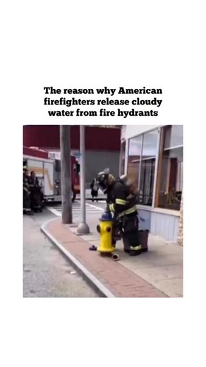 Interesting Vault on Instagram: "When American firefighters open a hydrant and release cloudy or discolored water, it’s usually a deliberate maintenance and safety procedure, not a malfunction. Fire hydrants sit unused for long periods, which allows sediment, rust, iron particles, and mineral buildup inside the water mains to settle at the bottom. When a hydrant is suddenly opened during an emergency, that debris can restrict water flow, damage pumps, or clog firefighting equipment. To prevent t