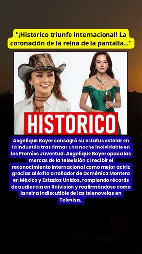 Angelique Boyer expone su triunfo en premios 1