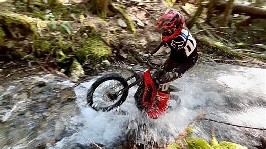 Testing the Surron's waterproof abilities