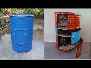 Reuse Old Oil Drum As Mobile Tool Cabinet | Build Tool Storage From Old Oil Drum