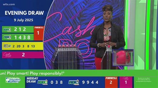 Evening SC winning lottery numbers for July 9, 2025