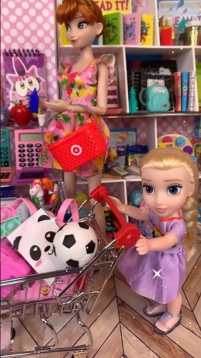 Elsa and Anna Back to School Shopping at Mini Store #shorts