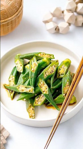 Easy Okra with Ginger Soy Sauce | Japanese Home Cooking #shorts #okrarecipe