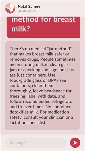 What is the jar method for breast milk?