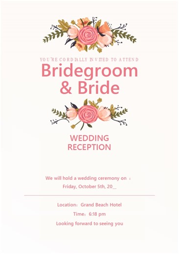 Wedding reception template word | Honestweddingadvice.com