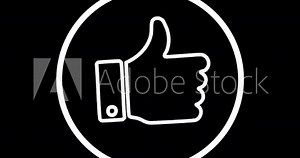 Animated of thumb up like icon. like emoji icon, hand gesture, Social media thumb up icon.