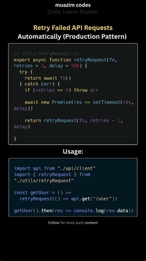 Retry Logic That Actually Works #coding #tutorial #shorts