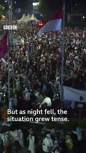 114K views · 548 reactions | Rioters clash with police, as a peaceful protest over the Indonesian election result turned violent. https://bbc.in/2HK4ZAS | BBC News | Facebook