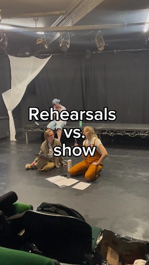 ‘Constellations’ rehearsals vs. show!⭐️ We have come such a long way and it’s almost time folks! ‘Constellations’ opens tomorrow and we couldn’t be more excited!🧡 #acting #theatre #youththeatre #actorslife #constellation #foryou #rehearsal