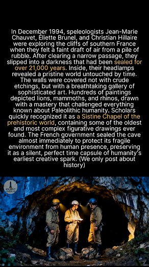 86K views · 1.3K reactions | Sealed for millennia, Chauvet Cave contains some of the oldest masterpieces of humanity. #ancienthistory #archaeology #discovery | Ancient Revealed | Facebook
