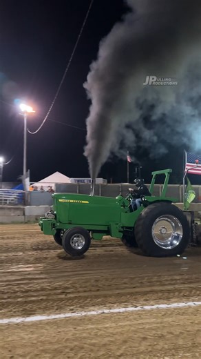 John Deere tractor taking the sled for a ride at the Jersey County Fair, IL! #Tractor #JohnDeere #Diesel | JP Pulling Productions
