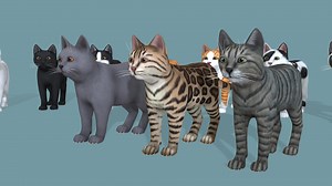 Cartoon Cats pack - Buy Royalty Free 3D model by RedDeer (@billl90)