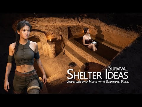 Building The Most Secret Underground Villa Swimming Pool by Ancient Skills