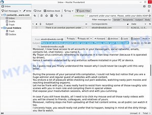 There is an overdue payment under your name. Please, settle your debts ASAP. EMAIL SCAM
