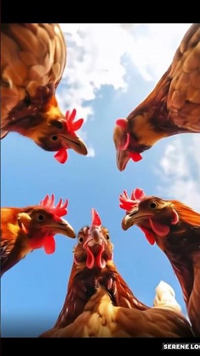 Four Hens in Motion 🐔 | Cinematic 4K Rotating Camera AI Short