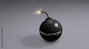 3d animation imminent financial inflation bomb exploding. Stock Video